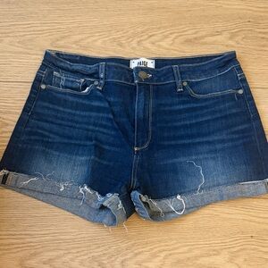 PAIGE Women's Dark Blue Jean Shorts